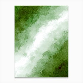 Green Abstract Watercolor Painting Canvas Print