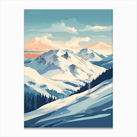 Whistler Blackcomb   British Columbia, Canada, Ski Resort Illustration 5 Simple Style Canvas Print