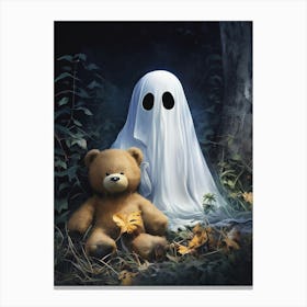 Ghost And Teddy Bear 1 Canvas Print