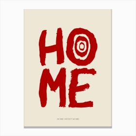 HOME Red Print Canvas Print