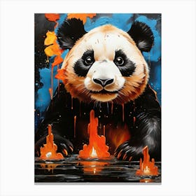 Flaming Panda Canvas Print