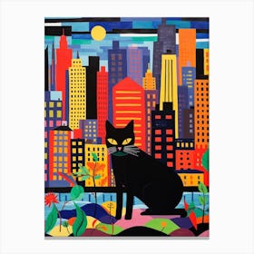 New York City, United States Skyline With A Cat 1 Canvas Print