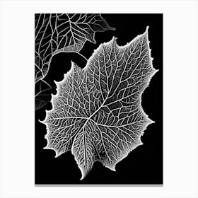 Mulberry Leaf Linocut 3 Canvas Print
