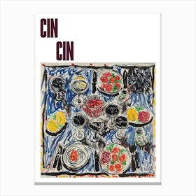Cin Cin Poster Wine With Friends Matisse Style 9 Canvas Print