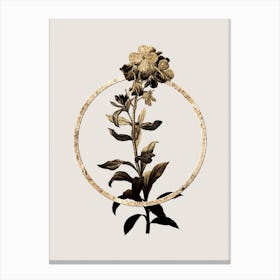 Gold Ring Yellow Wallflower Bloom Glitter Botanical Illustration Canvas Print