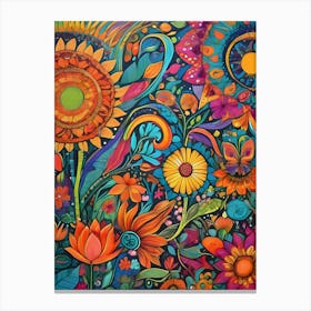 Psychedelic Flower Painting-Reimagined Canvas Print