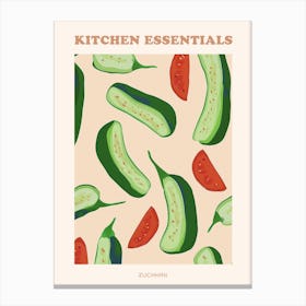 Zucchini Pattern Illustration 2 Poster Canvas Print