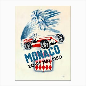 Vintage Monaco 20 21 Mai 1950 Canvas Print