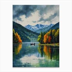 Lake In Autumn Canvas Print