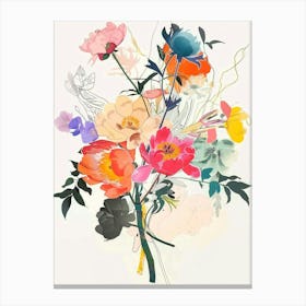 Peony 1 Collage Flower Bouquet Canvas Print