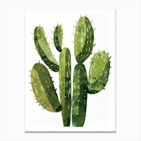Ferocactus Cactus Minimalist Abstract Illustration 3 Canvas Print