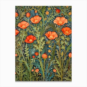 Poppies By William Morris Canvas Print