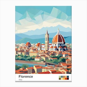 Florence, Italy, Geometric Illustration 4 Poster Canvas Print