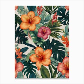 Seamless Tropical Pattern Canvas Print