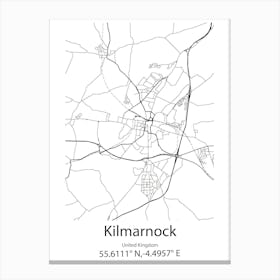 Kilmarnock,United Kingdom Minimalist Map Canvas Print