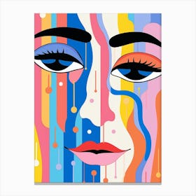 Abstract Pop Art Geometric Colourful Face 7 Canvas Print