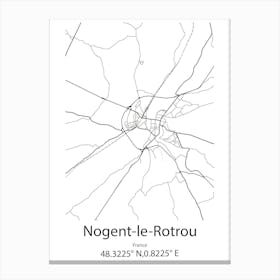 Nogent Le Rotrou,France Minimalist Map Canvas Print