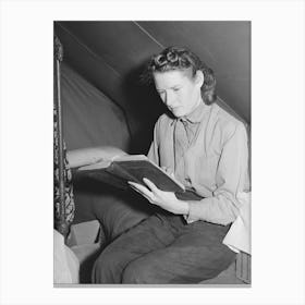 Daughter Of Farm Worker Reads Her Bible, Fsa (Farm Security Administration) Migratory Labor Camp Mobile Unit Canvas Print