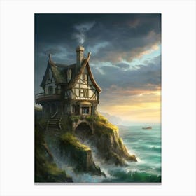 House On The Cliff Canvas Print