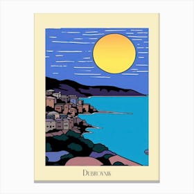 Poster Of Minimal Design Style Of Dubrovnik, Croatia 3 Canvas Print