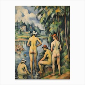 Three Nudes By The River Canvas Print