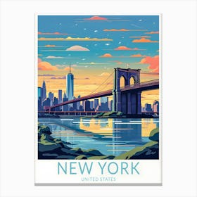 Manhanttan Bridge New York Brooklyn Travel Canvas Print