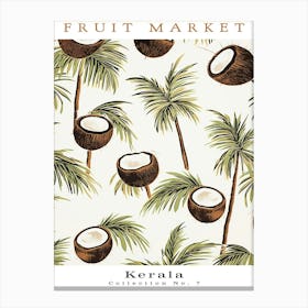 Coconut Fruit Poster Gift Kerala Market Canvas Print