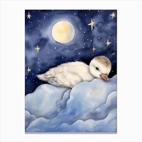 Baby Goose 1 Sleeping In The Clouds Canvas Print