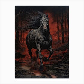 A Horse Painting In The Style Of Tenebrism 2 Canvas Print