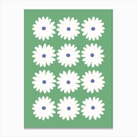 Daisy Green Blue Canvas Print