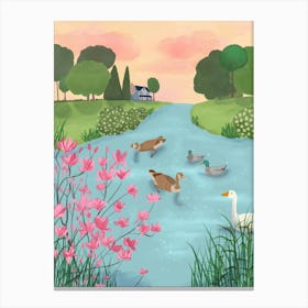 Ducks on Summer Trails Canvas Print