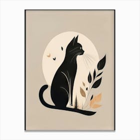 black cat mininalist portrait 18 Canvas Print