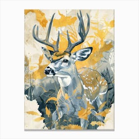 Deer Precisionist Illustration 1 Canvas Print