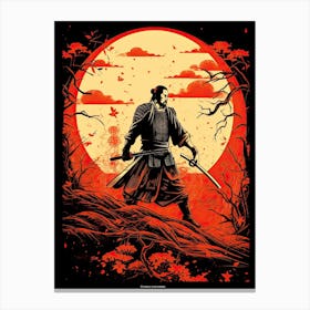 Samurai Edo Kiriko Illustration 6 Canvas Print