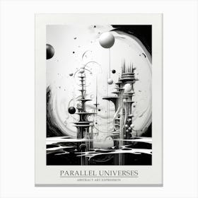 Parallel Universes Abstract Black And White 10 Poster Canvas Print