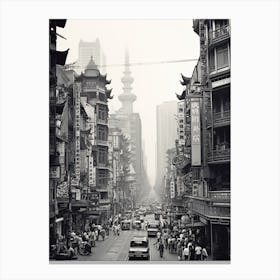 Shanghai, China, Black And White Old Photo 2 Canvas Print