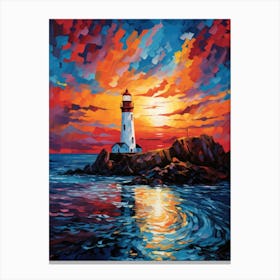 Sunset Lighthouse 18 Canvas Print