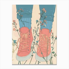 Spring Flowers And Sneakers 2 Canvas Print