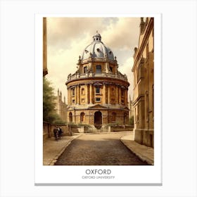 Oxford University 2 Watercolor Travel Poster Canvas Print