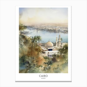 Cairo 2 Watercolour Travel Poster Canvas Print