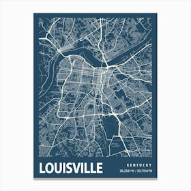 Louisville Blueprint City Map 1 Canvas Print