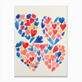 Watercolor Hearts Canvas Print