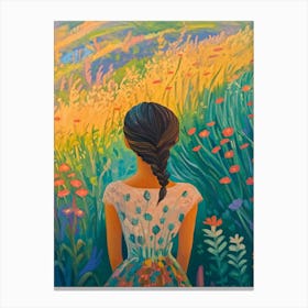 Girl In A Field 1 Canvas Print