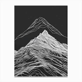 Stob Binnein Mountain Line Drawing 1 Canvas Print