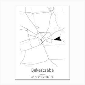 Bekescsaba,Hungary Minimalist Map Canvas Print