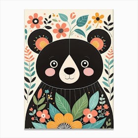 Floral Cute Baby Bear Nursery (10) Canvas Print