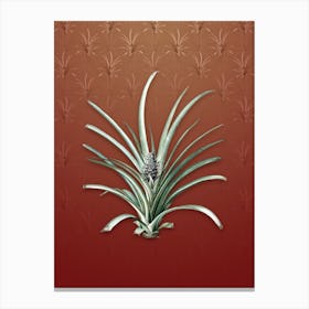 Vintage Pineapple Botanical on Falu Red Pattern n.1607 Canvas Print