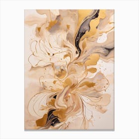 Gold And Black Abstract Painting Canvas Print