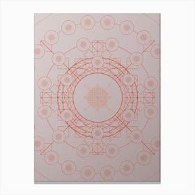 Geometric Abstract Glyph Circle Array in Tomato Red n.0286 Canvas Print