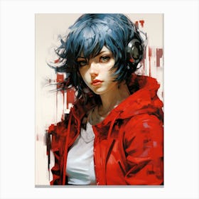 Red Jacket Girl Canvas Print